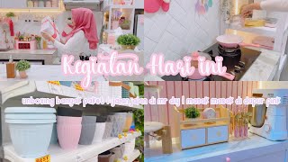 KEGIATAN KU HARI INI  cuci mata peralatan rumah tangga  masak di dapur pink unboxing banyak paket [upl. by Coopersmith]