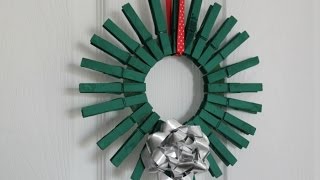 DIY Christmas Clothespin Wreath [upl. by Annerb234]