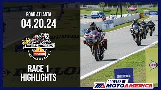 Mission King of the Baggers Race 1 at Road Atlanta 2024  HIGHLIGHTS  MotoAmerica [upl. by Gun905]