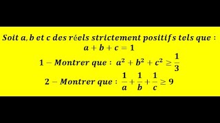 Lordre dans R  inégalité montrer que a²b²c² est supérieur à 13 pour abc1 [upl. by Yuu597]