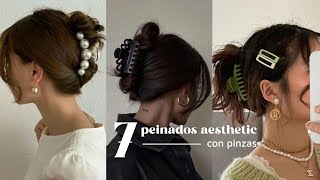 7 peinados FACILES con pinzas ✨️aesthetic✨️  tutorial [upl. by Navaj]