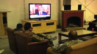 Soldiers Watch Announcement of Bin Ladens Death [upl. by Amihc]