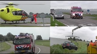 AUTO TE WATER WATERLANDSE ZEEDIJK VEEL HULPDIENSTEN INGEZET [upl. by Annabel]