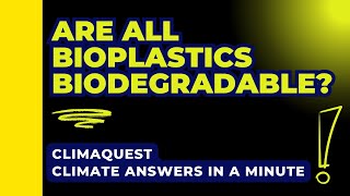 Are all Bioplastics Biodegradable climaquest [upl. by Erihppas]