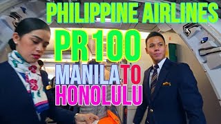 PHILIPPINE AIRLINES FLIGHT REPORT  PR100  MANILA TO HONOLULU  ECONOMY CLASS [upl. by Colyer547]