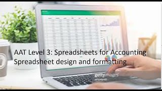 AAT Level 3 Spreadsheets design and formatting Part 1 A  F [upl. by Warde]