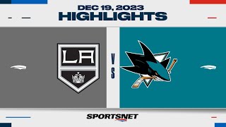 NHL Highlights  Kings vs Sharks  December 19 2023 [upl. by Haraf]