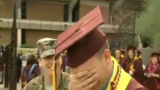 Soldier Returns in Time to Surprise Best Friend at ASU Graduation [upl. by Sitoeht]