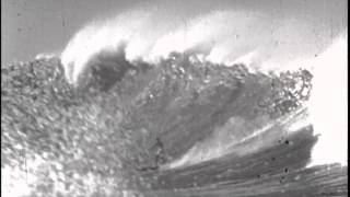 Surfing Big Waves in Makaha Bay in 1950s [upl. by Tnert]