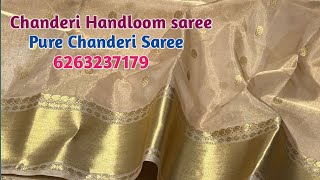 New Traditional Chanderi Handloom saree  Chanderi Saree blouse designs  Chanderi Saree with price [upl. by Richardson]