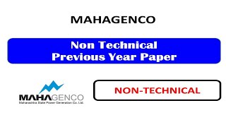 Mahagenco non technical previous year question paper [upl. by Korwun202]