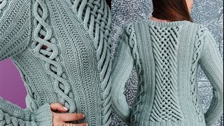 8 Fretwork Pullover Vogue Knitting Fall 2014 [upl. by Cherilynn83]