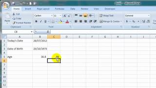 How to Calculate Age in Excel from a Date of Birth [upl. by Lucky]