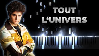 Gjons Tears  Tout l‘univers  Piano Karaoke Cover Instrumental [upl. by Atnek]