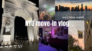 COLLEGE MOVEIN DAY NYU freshmen welcome week vlog 2023 [upl. by Rednijar384]