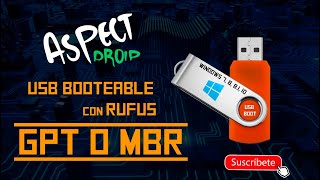 💾 Usb booteable Rufus 310 MBR o GPT windows 10 o 81 8 7 100Funcional [upl. by Minnie133]