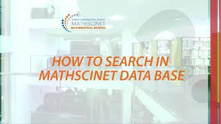 How to search in Mathscinet database [upl. by Ihab487]