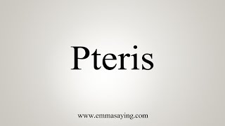 How To Say Pteris [upl. by Layney]