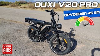 OUXI V20 Pro OPVOEREN naar 45km met of zonder gashendel en afvoeren naar origineel [upl. by Gerge]