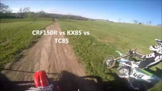 CRF150R vs 85s [upl. by Einafpets]