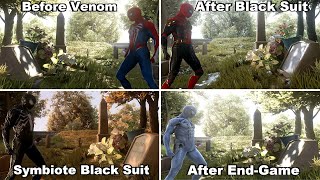 Peter Black Suit Visiting Aunt May Grave All Different Dialogues  SpiderMan 2 PS5 2023 4K 60FPS [upl. by Ailuj]