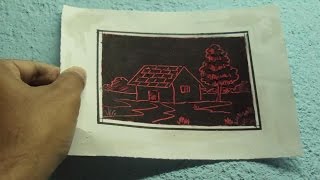 How to Draw a Scenery with SGRAFFITO Technique on Paper  Scratch Art Tutorial [upl. by Ayn412]