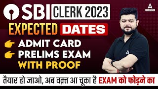 SBI Clerk Exam Date 2023  SBI Clerk Admit Card amp Expected Exam Date  SBI Clerk 2023 [upl. by Lednar]