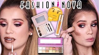 FULL FACE Testing FASHION NOVA Makeup Worth the Hype [upl. by Aivatnahs27]