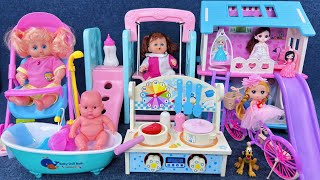 12 Minutes Satisfying with Unboxing Pink Doll House Toys，Kitchen Cooking Playset ASMR  Review Toys [upl. by Lowney]