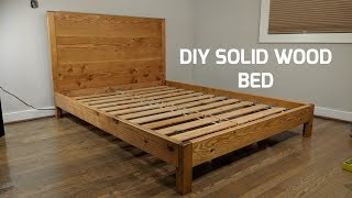 DIY Solid Wood Bed  NATHAN BUILDS [upl. by Leahsim189]