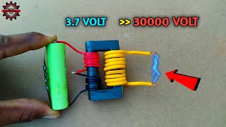 37 वोल्ट को बनाओ 30000 वोल्ट। how to make very high voltage transformer at home [upl. by Washburn]