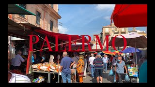 Palermo Walk Ballarò Market Quattro Canti and Cathedral [upl. by Atterys]