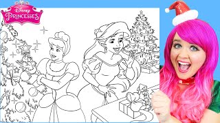 Coloring Cinderella amp Ariel Christmas Disney Princess  Pencils [upl. by Antonio648]