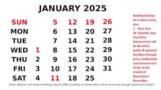 January Calendar 2025 [upl. by Fogel]