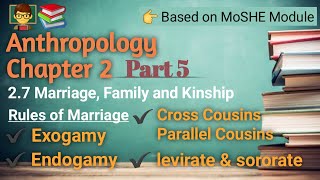 Anthropology Chapter 2  Part 5  Marriage Family and Kinship Rules of Marriage Exogamy [upl. by Attiuqihc]