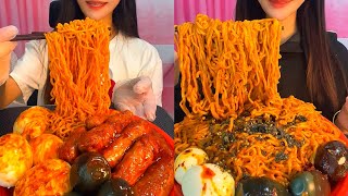 Asmr Soft Boiled Eggs  Spicy Noodles 먹방 반숙 계란 매운 국수 chewy sound Mukbang 142 [upl. by Charry]