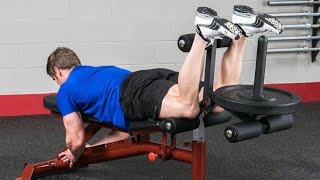 Leg Curl on BodySolid GFID100 Flat Incline Decline Bench BodySolidcom [upl. by Phelgon]