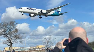 VERY LOW ARRIVALS from Myrtle Avenue at Heathrow [upl. by Leidag]