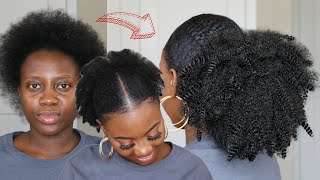 Slick Down Fluffy Ponytail On Short 4C Natural Hair  5 Protective Style  Outre Springy Afro Twist [upl. by Itch]