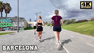 Barcelona Spain  BARCELONA BEACH Relaxing Walking Tour July 2024 4K 60ftps [upl. by Redwine]