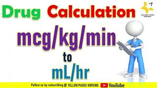 Drug calculation for Nurses  Converting mcgkghour to mLhour  Using infusion pump [upl. by Kcirrag]