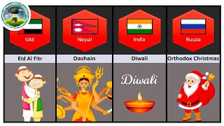 Festival From Different Countries 😱😍  Festivals  Diwali🪔  Dasara  Christmas🎄  Eid Mubarak [upl. by Joelle92]