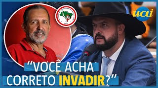 Zé Trovão questiona exlíder do MST sobre invasão de terras [upl. by Yelsha115]