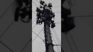 CLIMBING ON 100FT MONO POLE GUYED TOWER part 2 [upl. by Rowe]