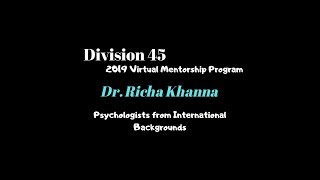 Div 45 Virtual Mentorship Psychologists from International Backgrounds [upl. by Henryk]