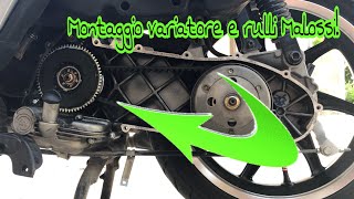 Montaggio variatore e rulli da 61g Malossi su Liberty 50 4T iGet [upl. by Adle941]