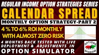 CALENDAR SPREAD MONTHLY OPTION STRATEGY  ADJUSTMENTS DEPLOYMENT amp BACKTEST  OPTION SIMULATOR P2 [upl. by Enineg]