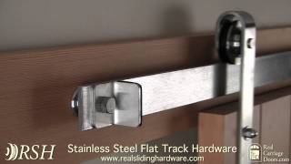 Stainless Steel Box Rail Barn Door Hardware  Demonstration [upl. by Ashlen]