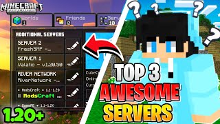 Top 3 Server Public SERVER For Minecraft PE  120 cracked version 🔥 [upl. by Sheelah]