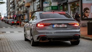 2018 Audi RS5  Acceleration and Driving around in KnokkeHeist [upl. by Anirda737]